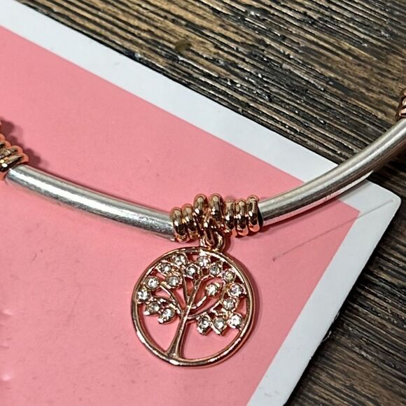 STELLA & DOT KEEP Collective Family Beaded Wrap Bracelet Silver Rose Gold NWT - Picture 3 of 4